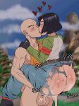 1girl 2boys androgynous android_17 ass bald balls big_ass bisexual bisexual_male black_hair blush blush_lines brother_in_law brother_in_law_fucked_brother_in_law brothers-in-law brothers_in_law cheating cheating_husband cowgirl_position cum dragon_ball dragon_ball_super fat_ass fat_butt female_android_17 grey_eyes heart huge_ass jui_nichi kissing krillin kuririn maledom manhandled manhandling penis penis_in_ass ripped_clothing ripped_pants see-through sex shounen_jump skinny stand_and_carry_position stockings text thick thick_ass thick_butt thick_thighs thighs