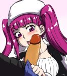  1girl bleach blush dokugamine_riruka hanya_(hanya_yashiki) hanyapunifu hat long_hair open_mouth penis penis_awe purple_eyes purple_hair twintails uncensored 