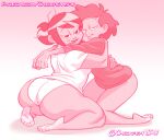 1girl 2023 2_girls amphibia asian_female ass barefoot bbw bedroom_eyes big_ass big_ass chickpea crossover dark-skinned_female fat_ass feet female_only gradient_background huge_ass huge_ass hugging looking_at_viewer massive_ass milf monochrome mrs._boonchuy oum_boonchuy pink_background pink_theme ponytail pursed_lips sharon_mcgee short_hair simple_background smile soles the_ghost_and_molly_mcgee toes wedding_ring