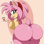  1girl absurd_res amy_rose anthro ass bent_over big_ass big_breasts breast cute dat_ass english_text female_focus female_only fur furry green_eyes hair heart hedgehog high_res huge_ass nr_ac nude pink_body pink_fur presenting presenting_hindquarters sega shaded shadow sideboob signature simple_background smile sonic_the_hedgehog_(series) text thick_thighs wide_hips 