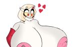  1_female 1girl bearfan7634 big_breasts big_nipples blonde_female blonde_hair breasts charlie_morningstar charlie_morningstar_(hazbin_hotel) edit female female_focus female_only hazbin_hotel heart looking_down nipple_piercing nipples piercing pink_nipples smile smiling solo_female solo_focus white_eyes 