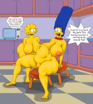 anal_penetration belly belly_bulge big_breasts bynshy chubby lisa_simpson marge_simpson milf mother_&_daughter plump the_simpsons