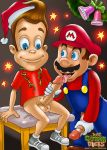  bottomless christmas crossover fellatio jimmy_neutron jimmy_neutron:_boy_genius just_cartoon_dicks mario masturbation penis penis_grab penis_lick smile super_mario_bros. testicles yaoi 