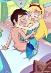 1boy 1girl blonde_hair blue_eyes breasts brown_eyes brown_hair canon_couple disney girl_on_top horns marco_diaz nipples penis_in_pussy prokylan pussy sex star_butterfly star_vs_the_forces_of_evil vaginal