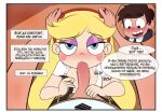 1boy 1girl blonde_hair blue_eyes brown_eyes brown_hair canon_couple comic fellatio horns marco_diaz oral penis penis_in_mouth pov prs3245 school_session_(comic) star_butterfly star_vs_the_forces_of_evil vicky76