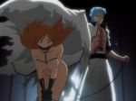  1boy 1girl abs arrancar bdsm bent_over bleach blue_eyes blue_hair bondage bound bound_wrists breast_bondage breasts chain chains clothes espada gag grey_eyes grimmjow grimmjow_jaegerjaquez hollow inoue_orihime katana large_breasts long_hair nipples nude nude_filter orange_hair photoshop rope scar screencap sex_slave sheath sheathed skull sword tears torn_clothes uncensored weapon 