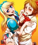  2boys alice alice_(wonderland) alice_(wonderland)_(cosplay) alice_in_wonderland anal atlus bdsm blonde_hair blue_eyes blush bondage bottomless bound brown_eyes brown_hair cosplay crossdress crossdressing cry hair_ornament hanamura_yousuke kida_sukizou kuma kuma_(persona_4) lilysick lingerie long_hair male male_focus megami_tensei multiple_boys open_mouth persona persona_4 ribbon saliva saliva_trail school_uniform sweat tears teddie tied tied_up trap underwear vibrator yaoi 