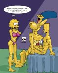 ahegao ass bart_simpson bed blue_hair bra_and_panties breasts brother_and_sister cum hair incest licking lisa_simpson maggie_simpson marge_simpson mother_and_son nude penis reverse_cowgirl_position the_fear the_simpsons threesome tongue tongue_out watching yellow_skin