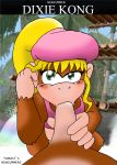 blonde_hair dixie_kong donkey_kong_(series) fellatio green_eyes hair hat headgear nintendo oral super_smash_bros. tanuki_(artist)