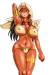  1girl black_hair blue_eyes ishizu_ishtar konami nipples sexy yu-gi-oh! yuu-gi-ou_duel_monsters 