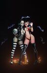  bat bats braid braid braided_twintails cosplay cosplaying crisisbeat lingerie long_boots looking_at_viewer mavis_dracula pale-skinned_female pale_skin serious_face short_hair skull smile smiley_face stockings striped_thighhighs twin_tails vampirella_(cosplay) wednesday_addams 