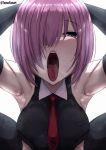  1girl 1girl ahegao armpits big_breasts breasts gif gif medium_hair open_mouth pervert pervert_female pink_hair sex_invitation sexually_suggestive short_hair solo_focus 