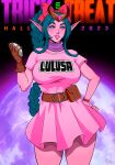  big_breasts blue_eyes blue_hair bulma_brief bulma_brief_(cosplay) character_name cosplay cosplaying darkra dragon_ball elf elf_ears long_hair lulusa_wildmist non-nude oc original_character pink_skin request world_of_warcraft 