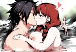  1boy 1girl black_hair breasts couple fairy_tail irene_belserion kissing madara_uchiha nipples nude nude_female nude_male red_hair 