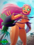 1boy 1girl beast_boy bikini_bottom cameltoe cartoon_network dc_comics female garfield_logan huge_legs joruze koriand&#039;r male nipples older older_female starfire swimsuit teen_titans teen_titans_go topless young_adult young_adult_female young_adult_woman