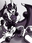 black_hair cosplay demon_girl devil_horns horns mineta_minoru my_hero_academia swimsuit_succubus