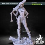  3d 3d_(artwork) 3d_model armored_boots bandages bare_midriff chainsword figurine hand_on_hip hood miniatures oxo3d_printing ropes scarf semi_nude short_hair sister_of_battle sister_repentia sword under_boob warhammer_(franchise) warhammer_40k 