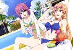  10s 3_girls absurd_res alluring arato_hisako beach_umbrella big_breasts bikini blonde_hair breasts brown_eyes chair cleavage cloud day food food_wars food_wars!:_shokugeki_no_souma high_res hood hoodie ice_cream ice_cream_cone long_hair lounge_chair lying medium_breasts multiple_girls nakiri_alice nakiri_erina non-web_source nyantype official_art on_side outside palm_tree pink_hair pool poolside purple_bikini purple_eyes shokugeki_no_souma sky smile swimming_pool swimsuit tree umbrella voluptuous water 