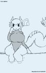  artist_name artsui_(coryhen) coryhen_(artist) dragon ear_fins feet_in_water feet_out_of_frame fins fish fish_girl haxaxolotl2005_(artist) no_color original sea_dragon simple_background sitting thick_thighs 