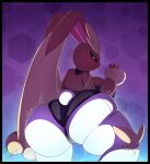  1girl anthro ass ass_shake big_ass big_breasts black_sclera bouncing_ass breasts bubble_butt bunnysuit clothing dat_ass dirty_dancing female_only huge_ass lagomorph looking_at_viewer looking_back lopunny motion_lines nintendo pok&eacute;mon_(species) pokemon rabbit roga14 seductive seductive_dance sexy sexy_ass sexy_body sexy_breasts sexy_twerking smelly_ass thick_thighs twerking wide_hips 