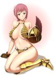 1girl 1girl 1girl alluring anagumasan big_breasts braid cape curvy female_only gladiator helmet one_piece pink_hair rebecca_(one_piece) skimpy skimpy_armor smile thick_thighs