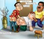  acid cleveland_brown dark-skinned_male family_guy fat_man fellatio fuzzy_door_productions gay glenn_quagmire hawaiian_shirt jeans just_cartoon_dicks lgbt pants_down penis peter_griffin pubic_hair stool threesome vase yaoi yellow_shirt 