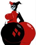  bodysuit butt_expansion dat_ass dc dc_comics gigantic_ass harleen_quinzel harley_quinn harley_quinn_(classic) mask momiji_(artist) smirk white_skin 