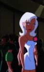 batman_beyond bobbi_blade_sommer clothed_female dc_comics dcau dress flower looking_at_viewer white_dress white_hair