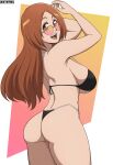 1girl alluring ass bare_legs bare_shoulders bare_thighs big_breasts bleach breasts eyewear female_only from_behind grin high_res highleg highleg_bikini highleg_swimsuit inoue_orihime kurosaki_orihime long_hair mistowing open_mouth open_smile orange_hair pinup revealing_swimsuit round_ass sideboob skimpy skimpy_bikini smile solo_focus sunglasses swimsuit thick_thighs