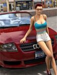 breasts car cleavage clothing glasses sydgrl3d