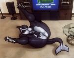  1girl big_ass big_breasts black_skin milf orca platform_shoes seductive sligarthetiger spread_legs tail white_skin 