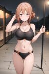  1girl alluring big_breasts cookiefudge gym_shorts milf orange_eyes orange_hair outside sports_bra yahari_ore_no_seishun_lovecome_wa_machigatteiru. yuigahama_yui&#039;s_mother 