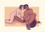  2_girls 2girls animal_tail casey_(my_dragon_gf) dark-skinned_female dark_skin duo fawnduu female_only fingering_partner light-skinned_female light_skin louie_(my_dragon_gf) my_dragon_girlfriend tail webtoon yuri 