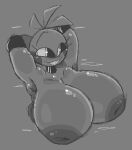  arms_behind_head big_breasts five_nights_at_freddy&#039;s_2 grey_background jjoyplus sketch tagme toy_chica_(fnaf) 