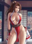 alluring bare_legs brown_hair fatal_fury female_abs flowerxl king_of_fighters kunoichi mai_shiranui snk voluptuous