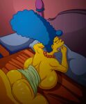  ass backboob blue_hair bouncing_breasts breasts_bigger_than_head cartoon_milf doggy_position erect_penis gif huge_breasts huge_penis kogeikun loop male/female marge_simpson massive_breasts pearls shaved_pussy solo_focus the_simpsons thighs vaginal whoa_look_at_those_magumbos yellow_skin 