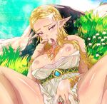  1girl alluring blonde_hair breasts elf elf_ears elf_female female_masturbation fingering fingering_self horny_female josetomedasco masturbation nipples nude_female princess princess_zelda pussy spread_legs the_legend_of_zelda the_legend_of_zelda:_tears_of_the_kingdom 