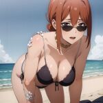 1girl alluring alyxia beach big_breasts bikini blue_sky cleavage milf ocean orange_hair sunglasses yahari_ore_no_seishun_lovecome_wa_machigatteiru. yuigahama_yui's_mother