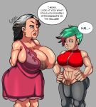 1futa 1girl1futa age_difference alma_madrigal big_breasts bulge celine_(lycanthieves) connthicc disney encanto futanari futanari_with_female huge_breasts imminent_rape muscular_futanari thick_thighs two_tone_hair