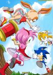 amy_rose bbmbbf cream_the_rabbit miles_"tails"_prower mobius_unleashed palcomix pantyshot sega sonic_the_hedgehog sonic_the_hedgehog_(series) tagme tails_the_fox