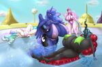 4_girls anthro blues64 horn marauder6272 my_little_pony pool princess_cadance princess_celestia princess_luna queen_chrysalis sisters tail wings