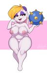 1girl 2022 anthro areola barefoot big_breasts blonde_hair breasts bride broodal broodals buckteeth cleft_of_venus eyelashes eyeshadow female_only full_body furry half-closed_eyes hariet_(mario) hat headwear high_res holding_object lagomorph looking_at_viewer mario_(series) mehdrawings nintendo nipples nude open_mouth pussy rabbit signature simple_background smile spiked_ball super_mario_bros. super_mario_odyssey thick_thighs thighs tongue white_body white_fur