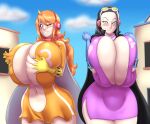 2_girls black_hair blues64 gigantic_ass gigantic_breasts hourglass_figure marauder6272 nami nico_robin one_piece orange_hair