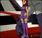 2_girls 2girls animated ass crushed dat_ass dc female female_only giantess huge_ass larger_female macro no_sound raven_(dc) short_playtime size_difference smaller_female starfire tail-blazer teen_titans video webm