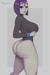 1girl 1girl 1girl bob_cut dat_ass dc_comics dc_comics fat_ass female_focus female_only grey_skin huge_ass huge_ass humanoid leotard looking_at_viewer phat_smash purple_eyes purple_hair raven_(dc) sideboob simple_background sitting solo_female solo_focus teen_titans thick_ass thick_lips thick_thighs wide_hips