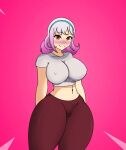 1girl big_breasts big_hips blush female_only fortnite fortnite_lexa headband lexa lexa_(fortnite) lexa_fortnite pink_hair solo_female