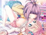 2_girls bedroom big_breasts blonde_hair blue_eyes cha~nge!_~ano_ko_ni_natte_kunkun_peropero~ fingering kinumura_ui kissing purple_hair yamahana_haruka yuri