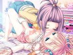 2_girls bedroom big_breasts blonde_hair blue_eyes cha~nge!_~ano_ko_ni_natte_kunkun_peropero~ fondling kinumura_ui kissing yamahana_haruka yuri