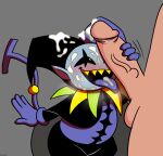 2boys 2d anonymous anonymous_male balls bottom_jevil cum cum_on_face darkner deltarune deltarune_chapter_1 digital_media faceless_male grey_background handjob imp jevil kuruko_(artist) male male/male male_only penis pixiv_id_2377694 simple_background size_difference solid_color_background third-party_source uncensored uncensored_penis undertale_(series) unseen_male_face video_game_character video_games yaoi