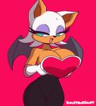 1girl 2d 2d_animation animated anthro bat bat_wings big_breasts blinking blue_eyes bouncing_breasts breasts cleavage color eyelashes female_focus female_only frame_by_frame furry gif holding_breasts loop open_mouth purple_eyeshadow rouge_the_bat scruffmuhgruff sega short_playtime simple_background sonic_the_hedgehog_(series) thick_thighs thighs white_hair